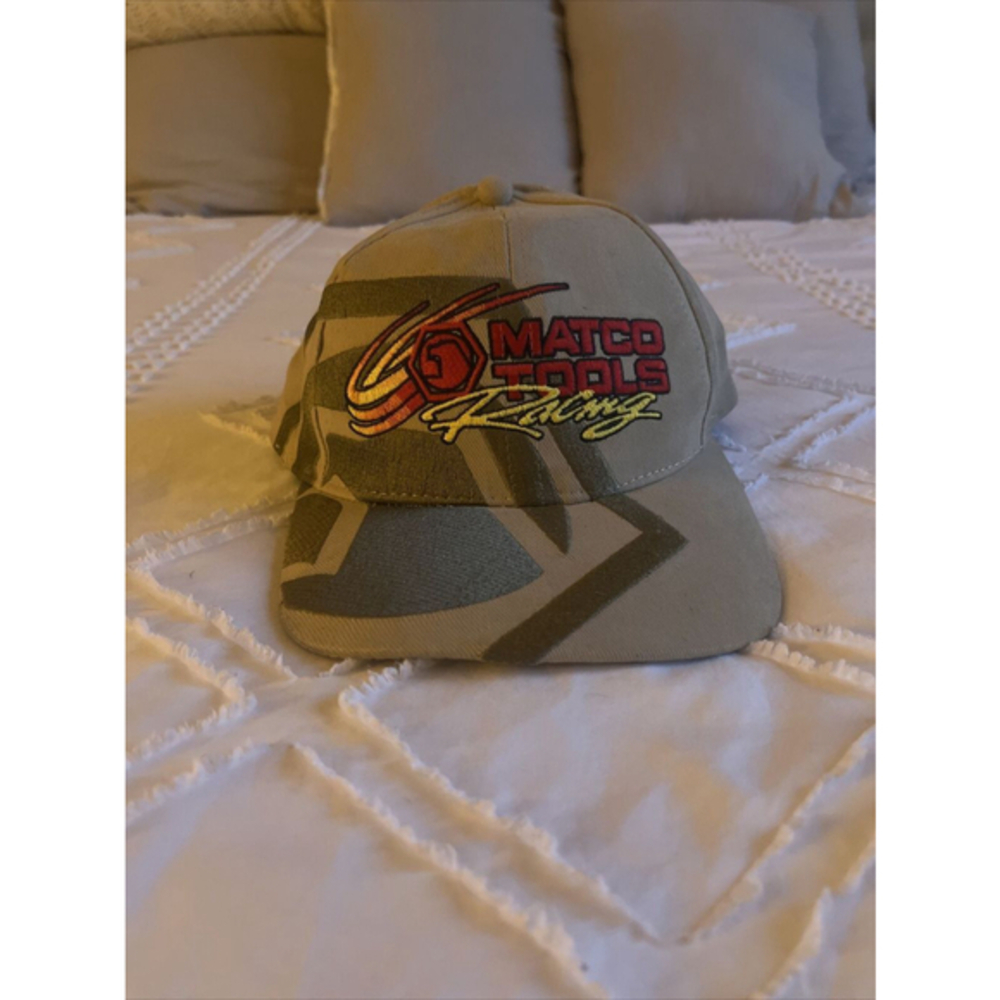 Vintage Matco Tools Racing Hat Beige Velour 100%‎ Cotton SnapBack